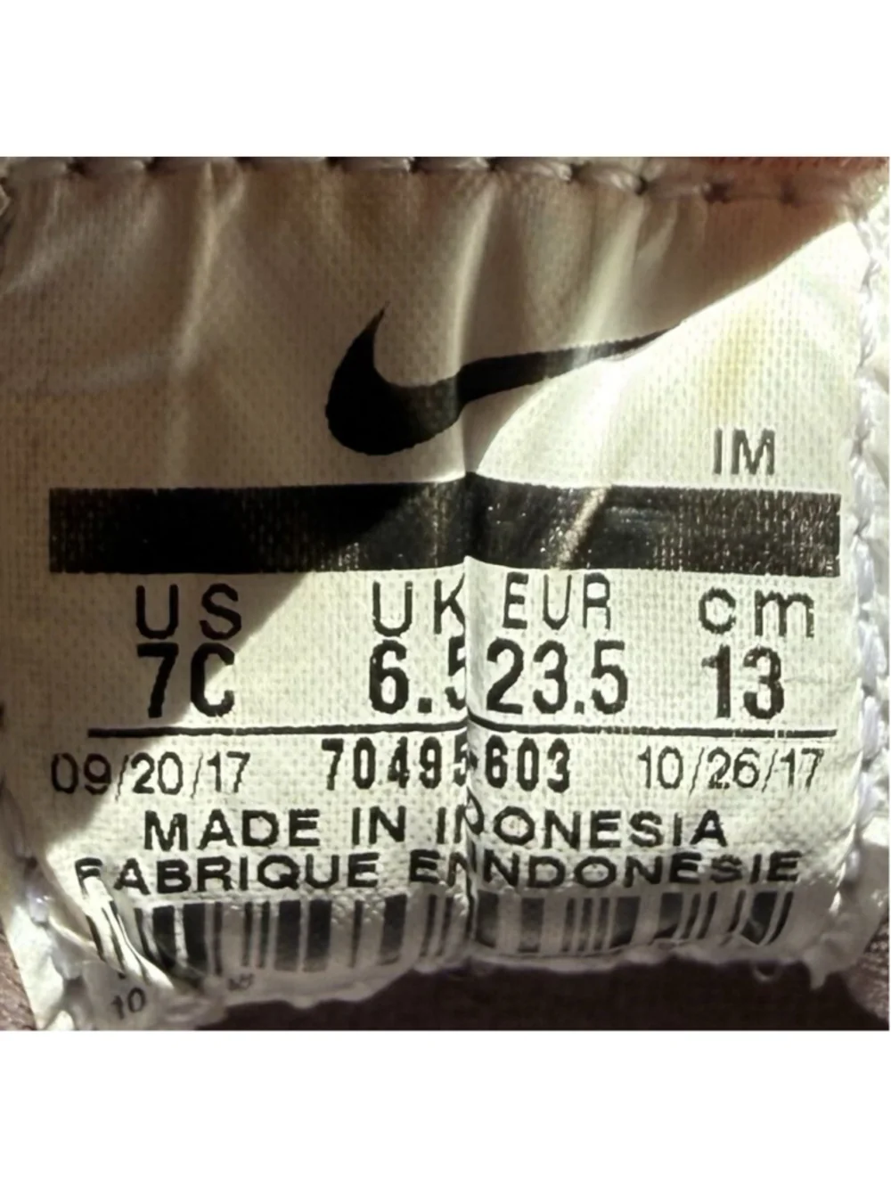 Nike 704952-603 Huarache Run Toddler Shoes 7C Rose/Beige